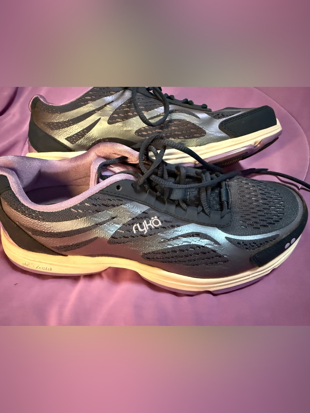 Ryka Gray and Lavender Supportive Athletic Sneakers